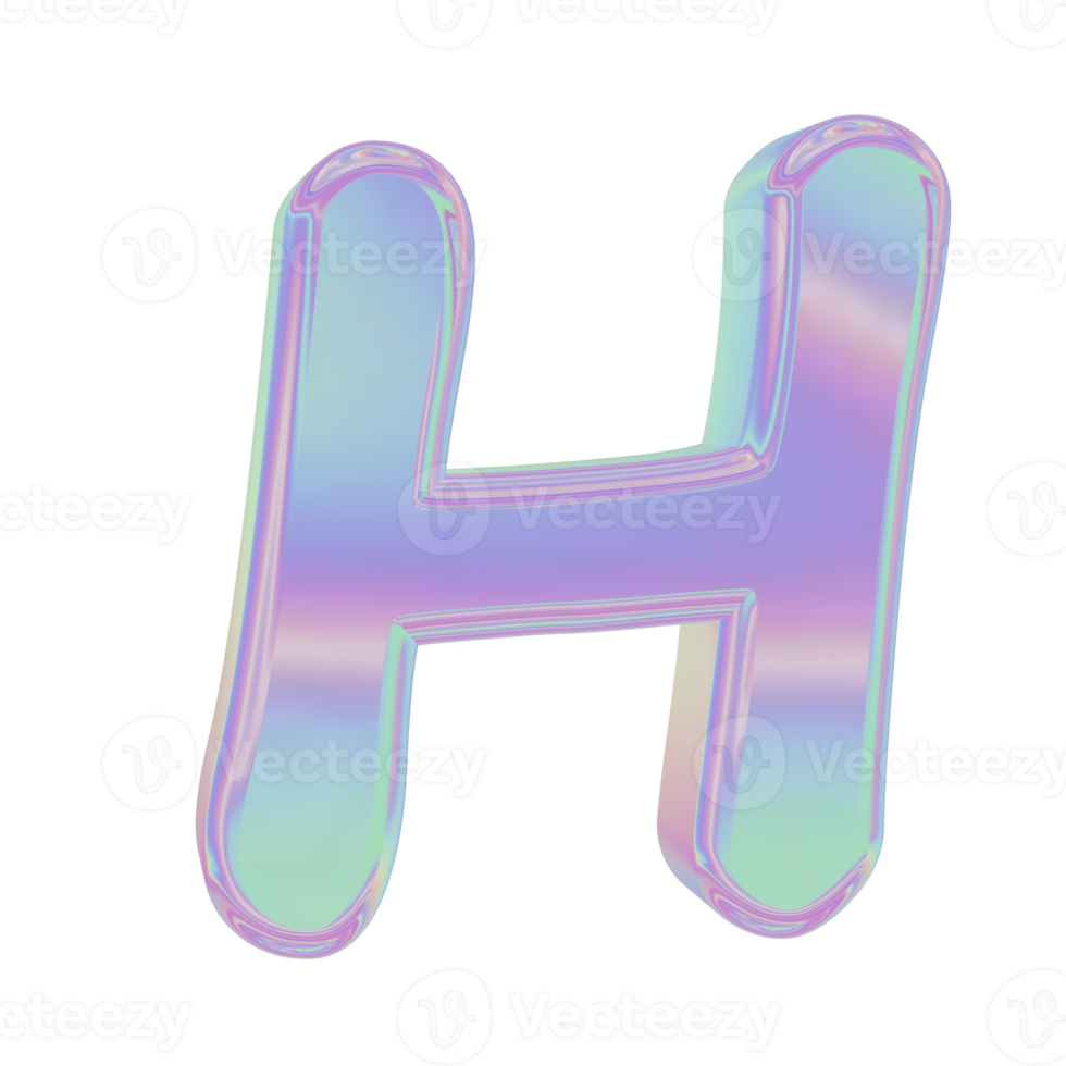 Holographic Alphabet H png