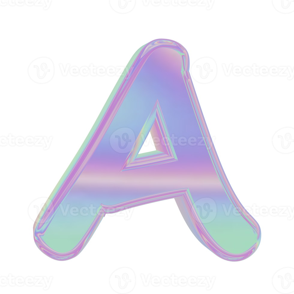 Holographic Alphabet A png