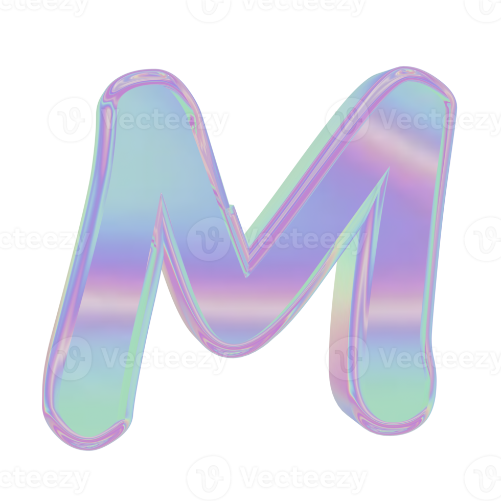 Holographic Alphabet M 18885191 PNG