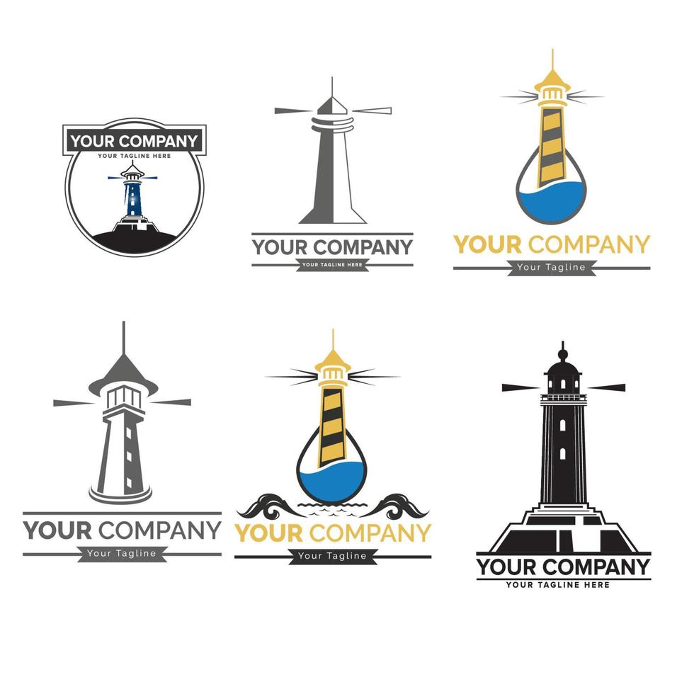 Lighthouse logo images Pro Vector