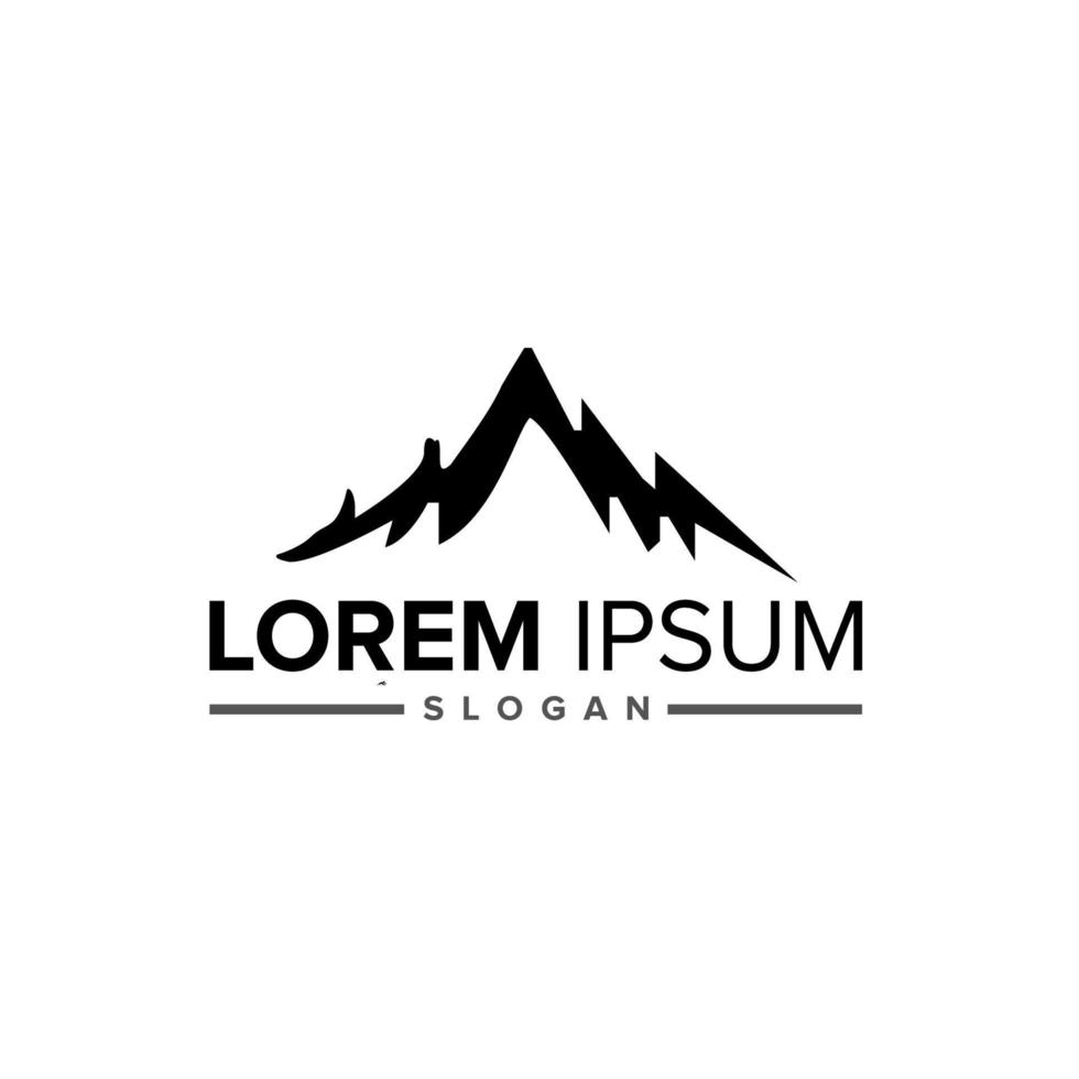 creative deer and mountain logo vector illustration Free Vector