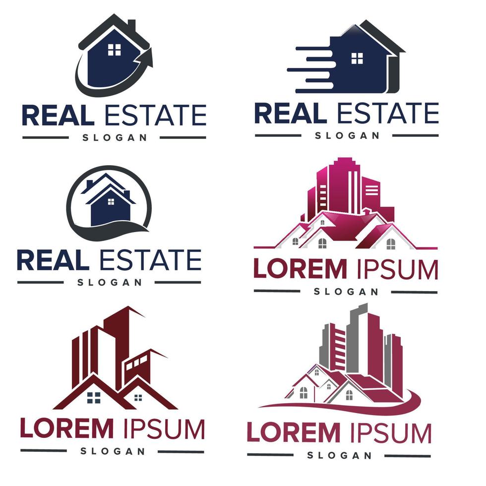 inspiración para el diseño del logotipo del edificio inmobiliario. vector libre de diseño de logotipo de edificio