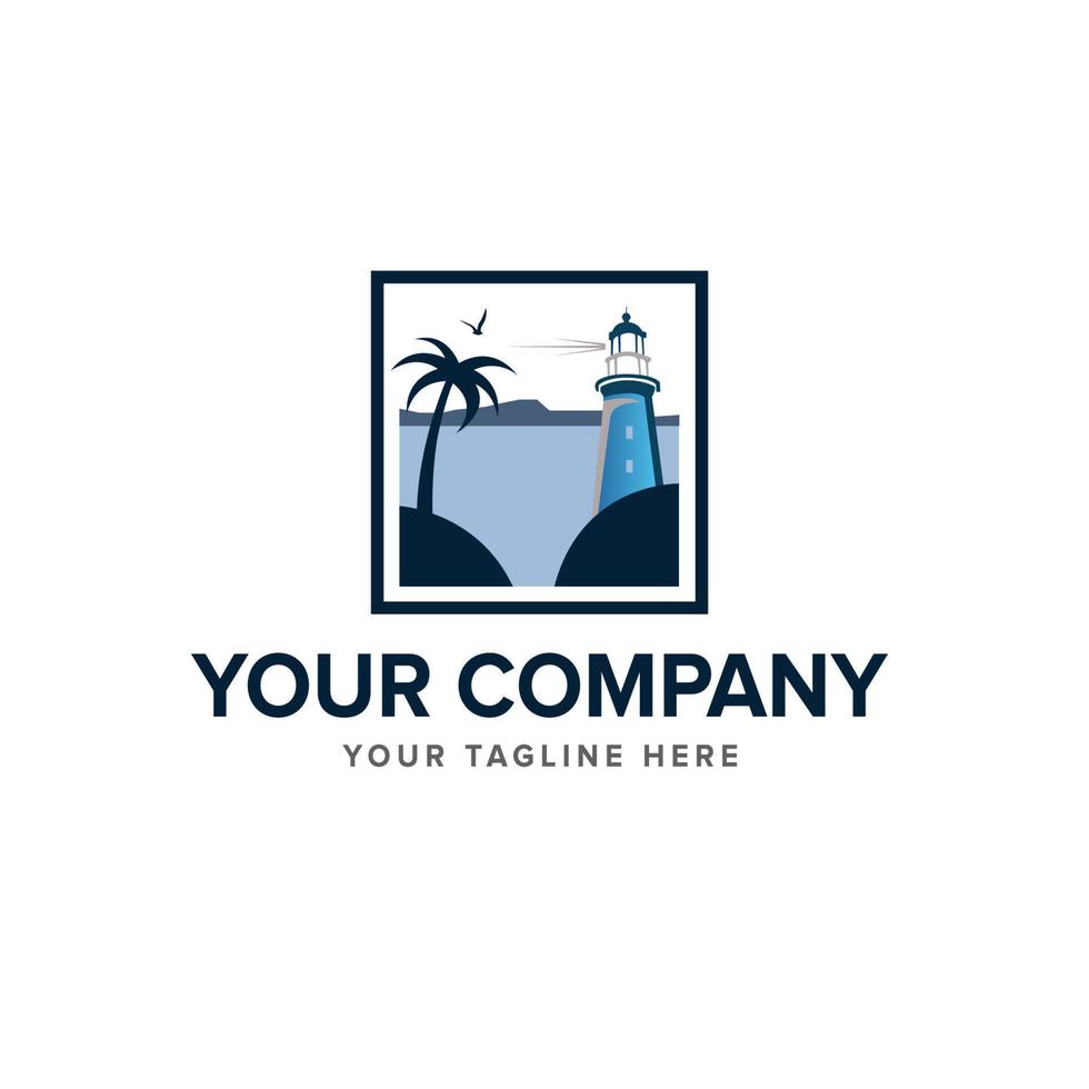 Lighthouse logo images Pro Vector