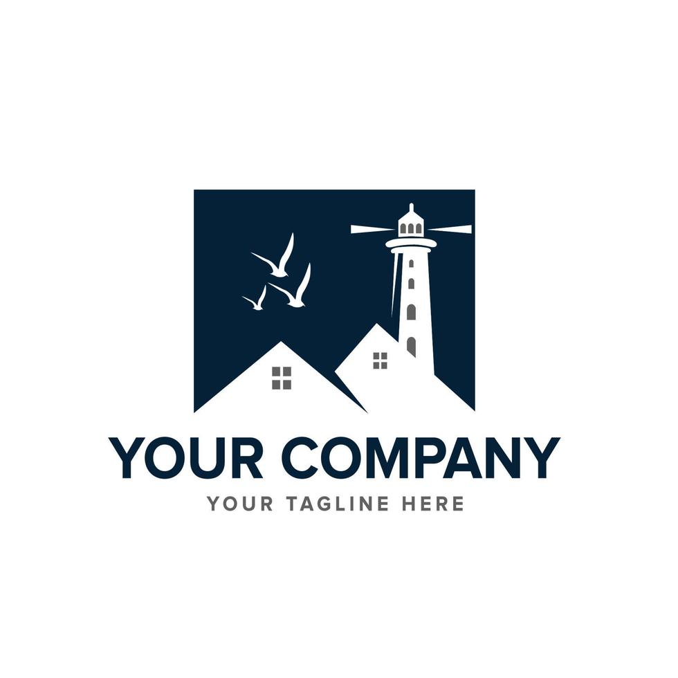 Lighthouse logo images Pro Vector