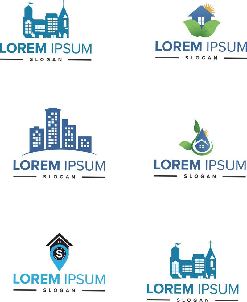 Real estate Building logo design inspiration. building logo design Free Vector