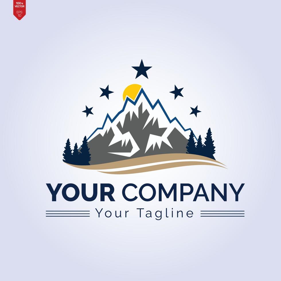 mountain finance step logo,mountain logo for Industrial Supply Pro Vector