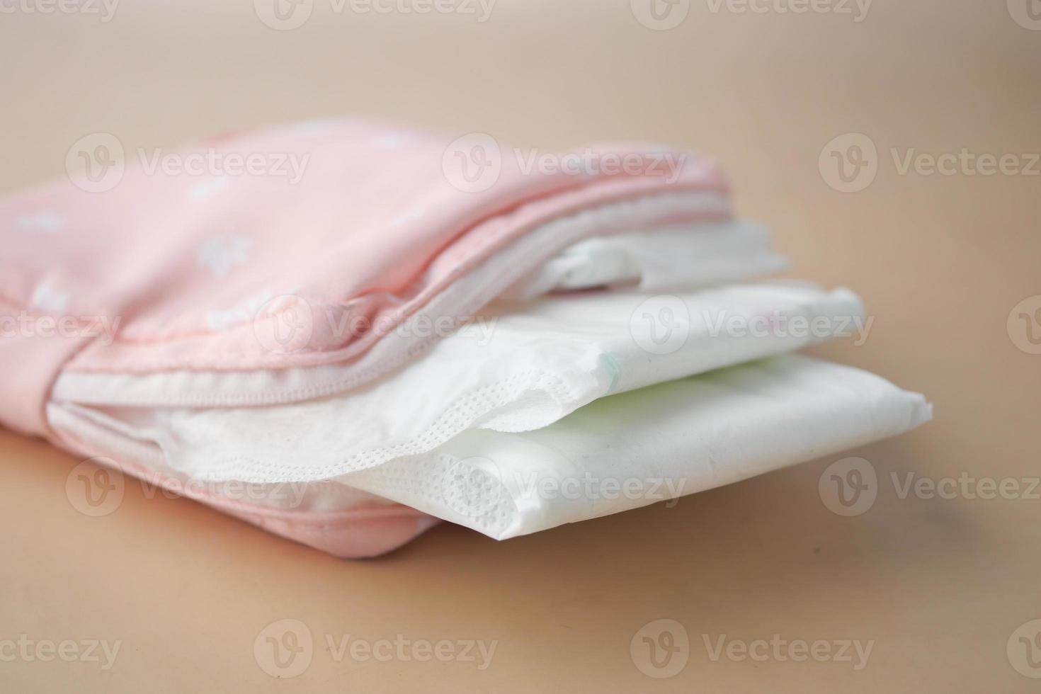 close up of sanitary pad on a table photo