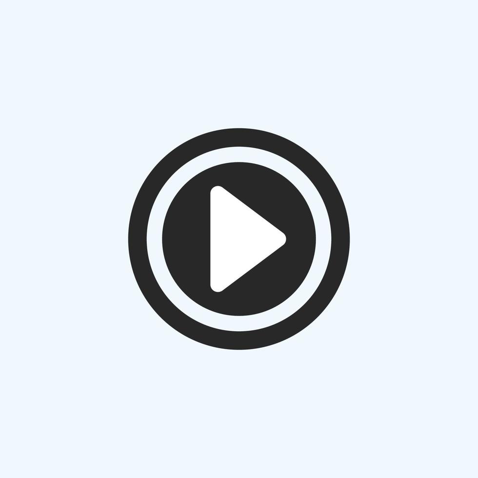 Play button icon in trendy flat style isolated on grey background. Play symbol for your web site design, logo, app, UI. Vector illustration