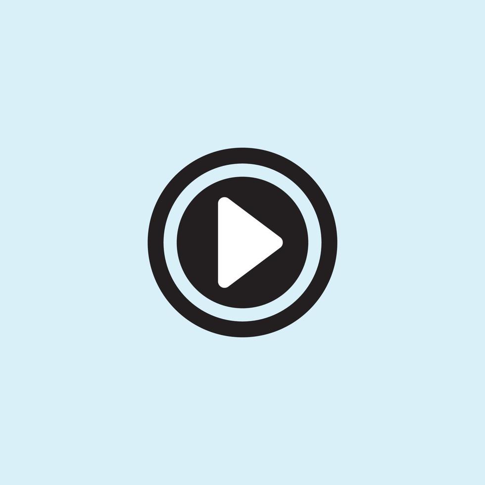 Play button icon in trendy flat style isolated on grey background. Play symbol for your web site design, logo, app, UI. Vector illustration