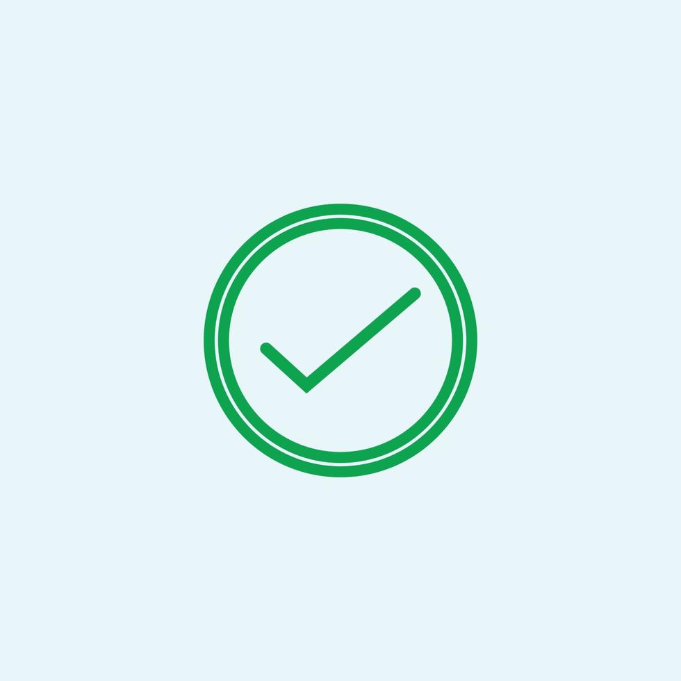 Check mark green line icons. Vector illustration. - Vector