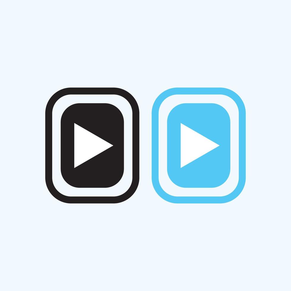 Play button icon in trendy flat style isolated on grey background. Play symbol for your web site design, logo, app, UI. Vector illustration