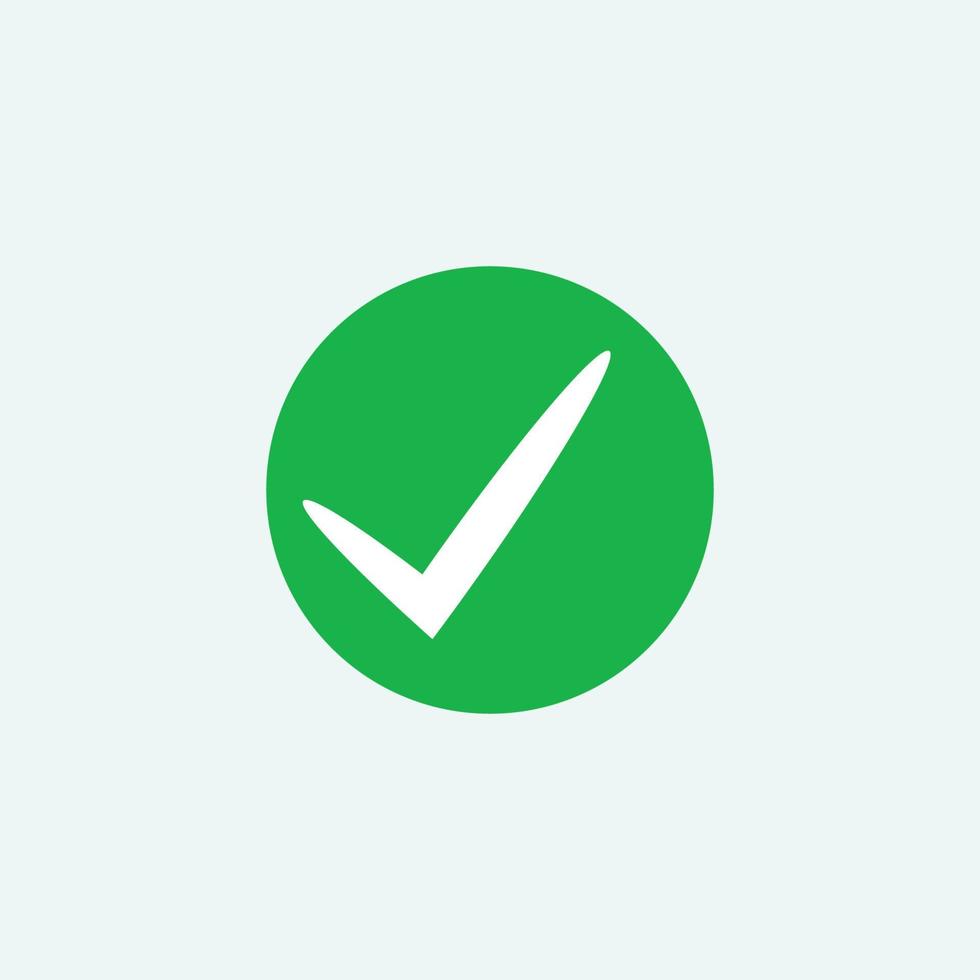 Check mark green line icons. Vector illustration. - Vector