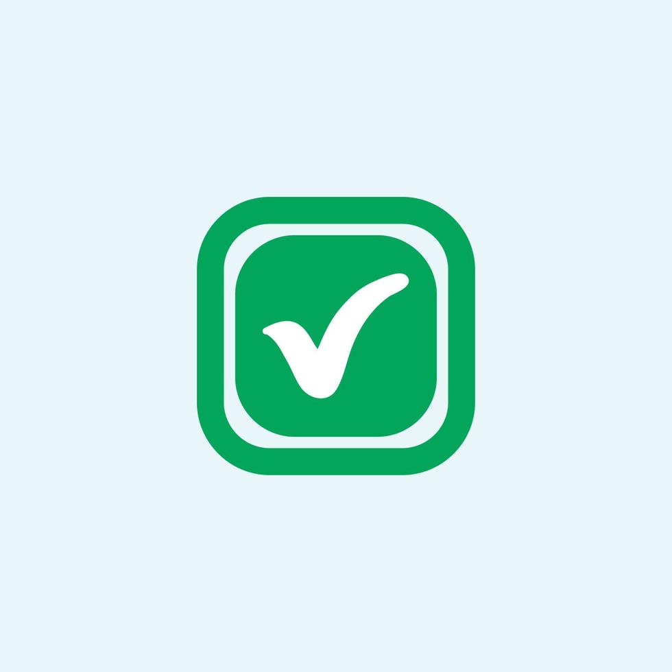 Check mark green line icons. Vector illustration. - Vector