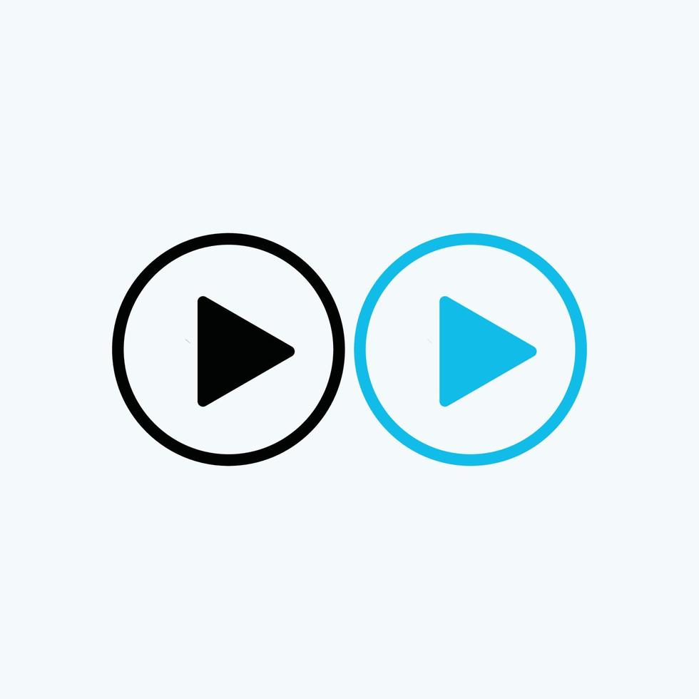 Play button icon in trendy flat style isolated on grey background. Play symbol for your web site design, logo, app, UI. Vector illustration