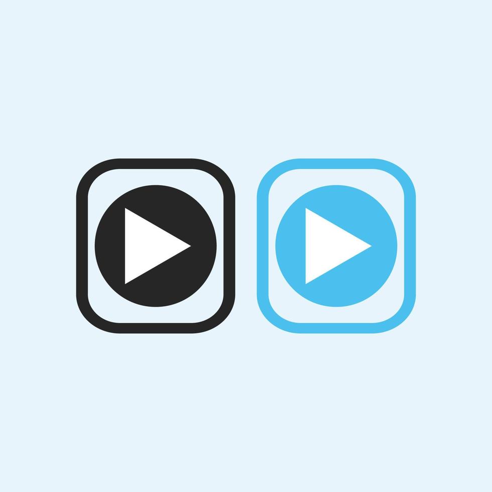 Play button icon in trendy flat style isolated on grey background. Play symbol for your web site design, logo, app, UI. Vector illustration