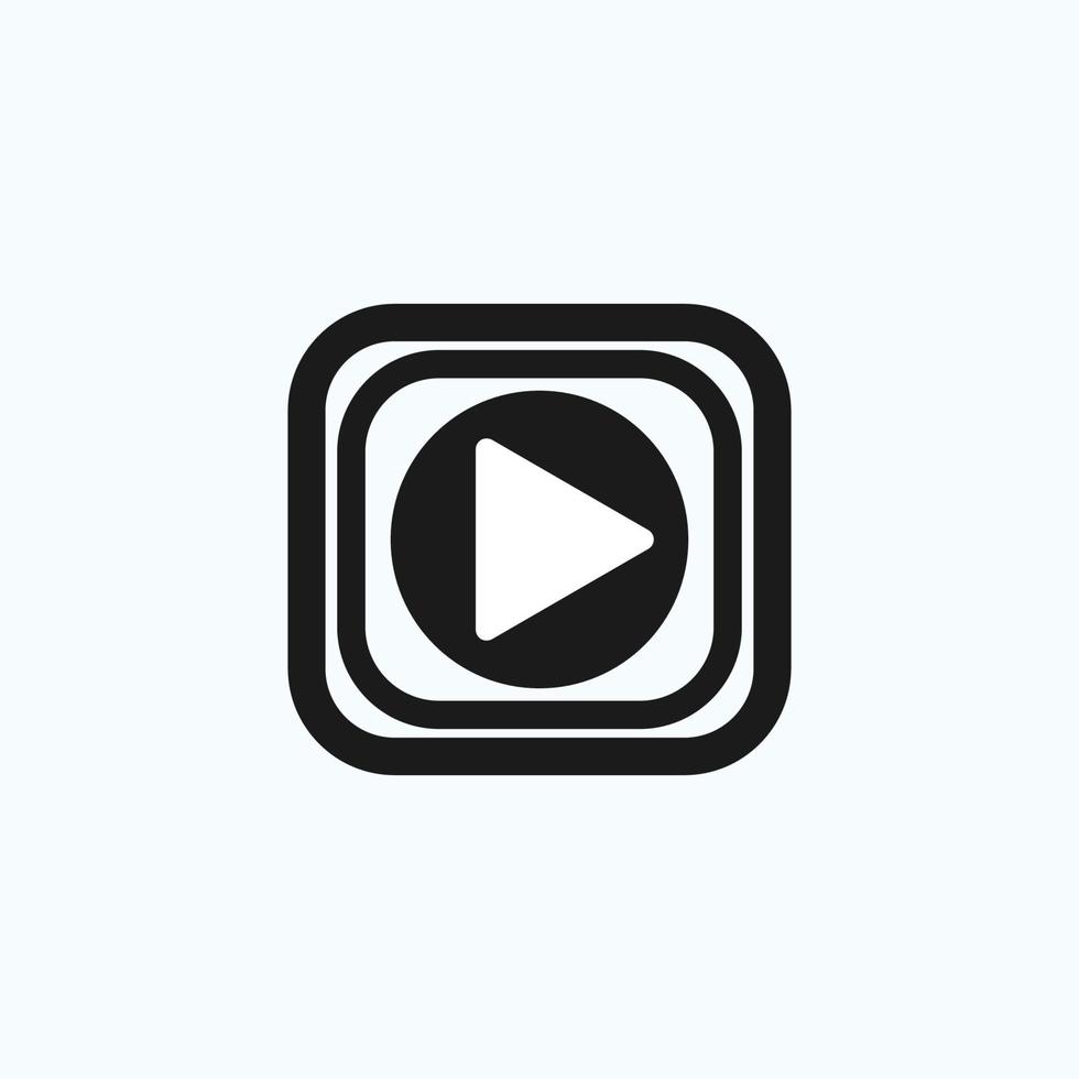 Play button icon in trendy flat style isolated on grey background. Play symbol for your web site design, logo, app, UI. Vector illustration