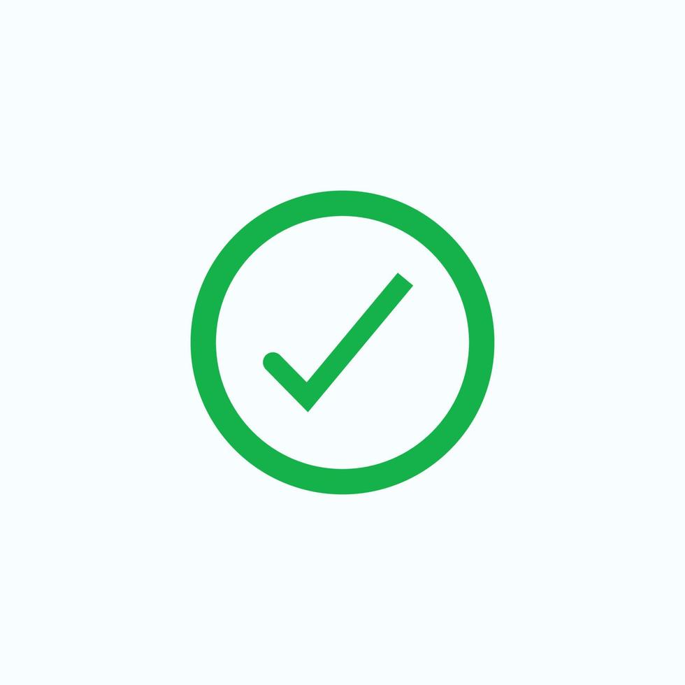 Check mark green line icons. Vector illustration. - Vector
