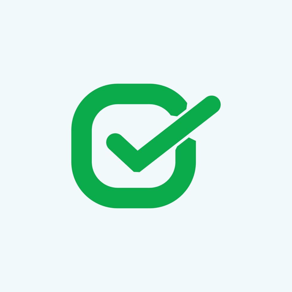 Check mark green line icons. Vector illustration. - Vector