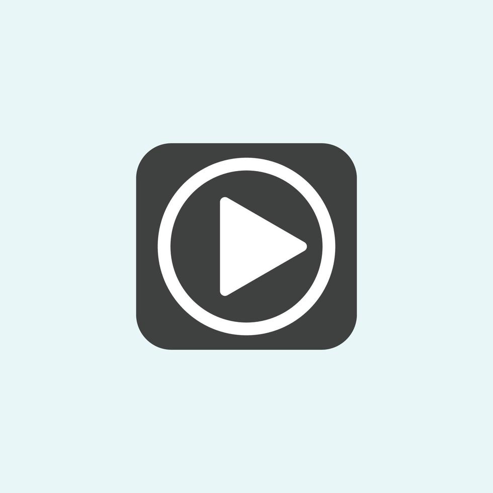 Play button icon in trendy flat style isolated on grey background. Play symbol for your web site design, logo, app, UI. Vector illustration