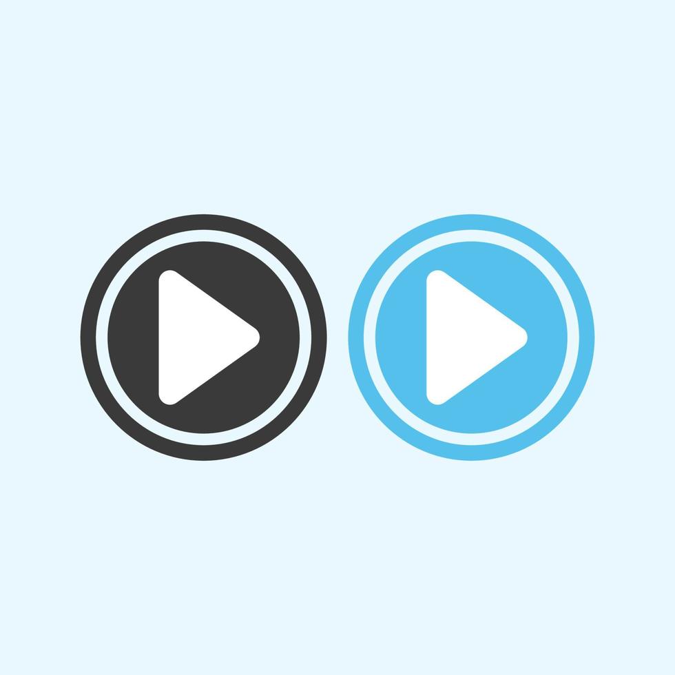 Play button icon in trendy flat style isolated on grey background. Play symbol for your web site design, logo, app, UI. Vector illustration