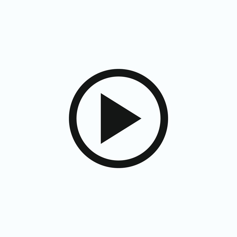 Play button icon in trendy flat style isolated on grey background. Play symbol for your web site design, logo, app, UI. Vector illustration
