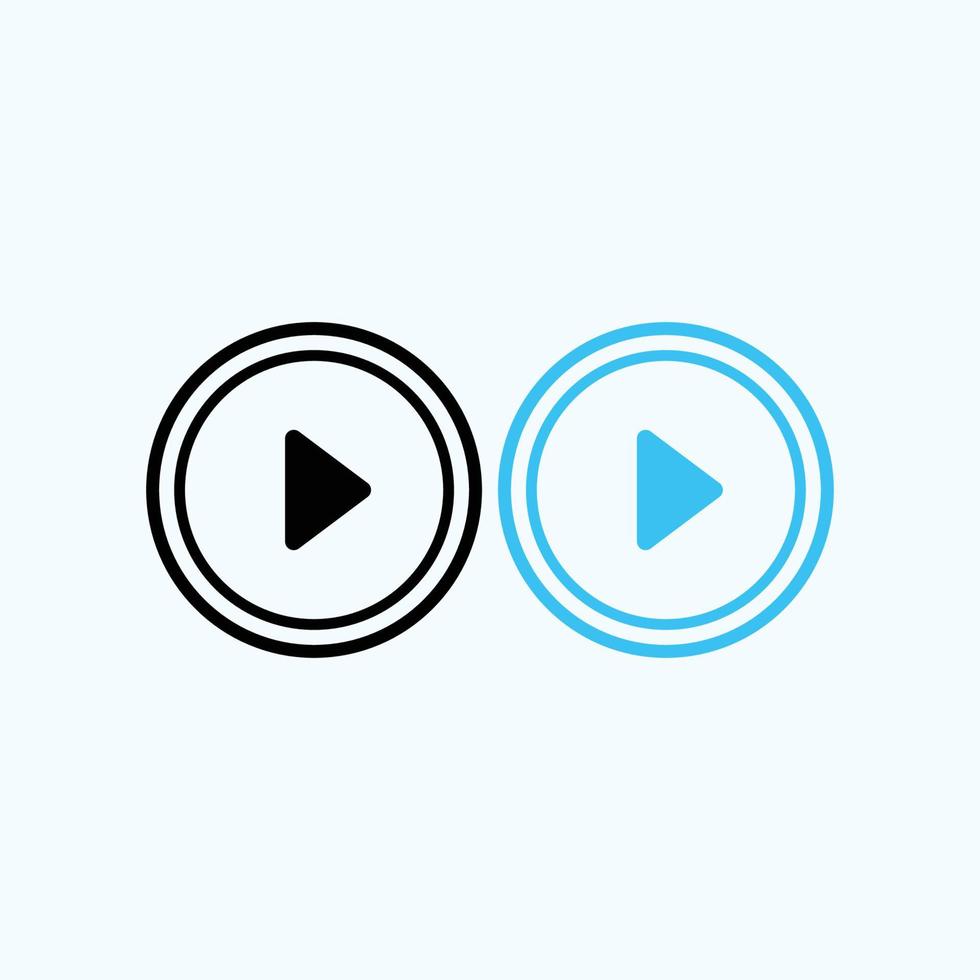 Play button icon in trendy flat style isolated on grey background. Play symbol for your web site design, logo, app, UI. Vector illustration