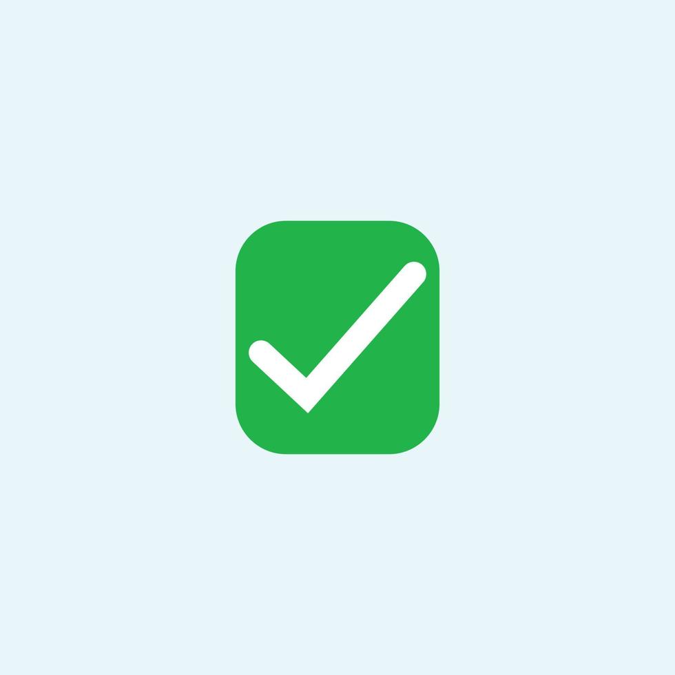 Check mark green line icons. Vector illustration. - Vector