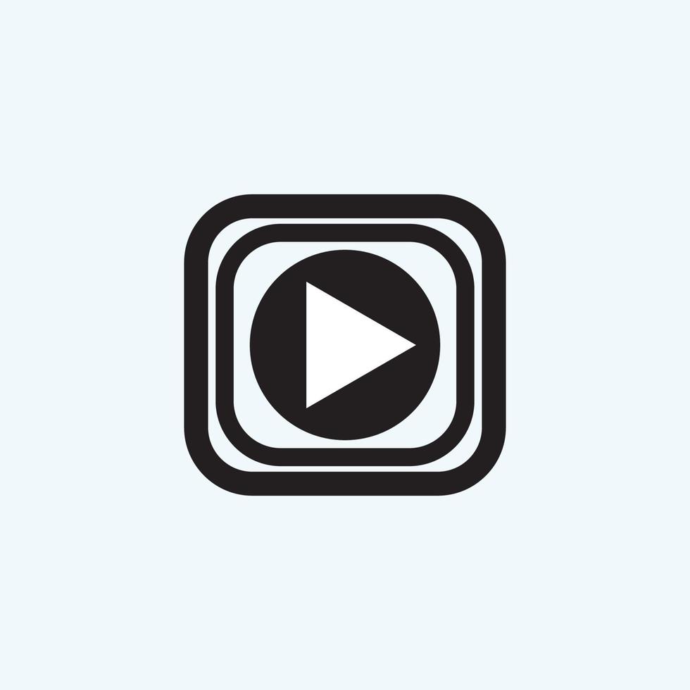 Play button icon in trendy flat style isolated on grey background. Play symbol for your web site design, logo, app, UI. Vector illustration
