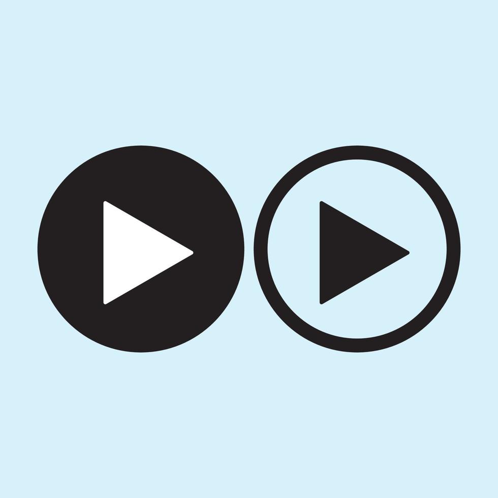 Play button icon in trendy flat style isolated on grey background. Play symbol for your web site design, logo, app, UI. Vector illustration