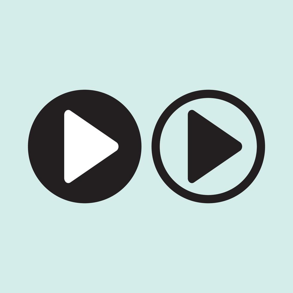 Play button icon in trendy flat style isolated on grey background. Play symbol for your web site design, logo, app, UI. Vector illustration