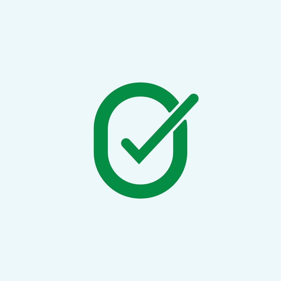 Check mark green line icons. Vector illustration. - Vector