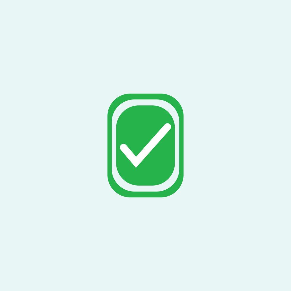 Check mark green line icons. Vector illustration. - Vector