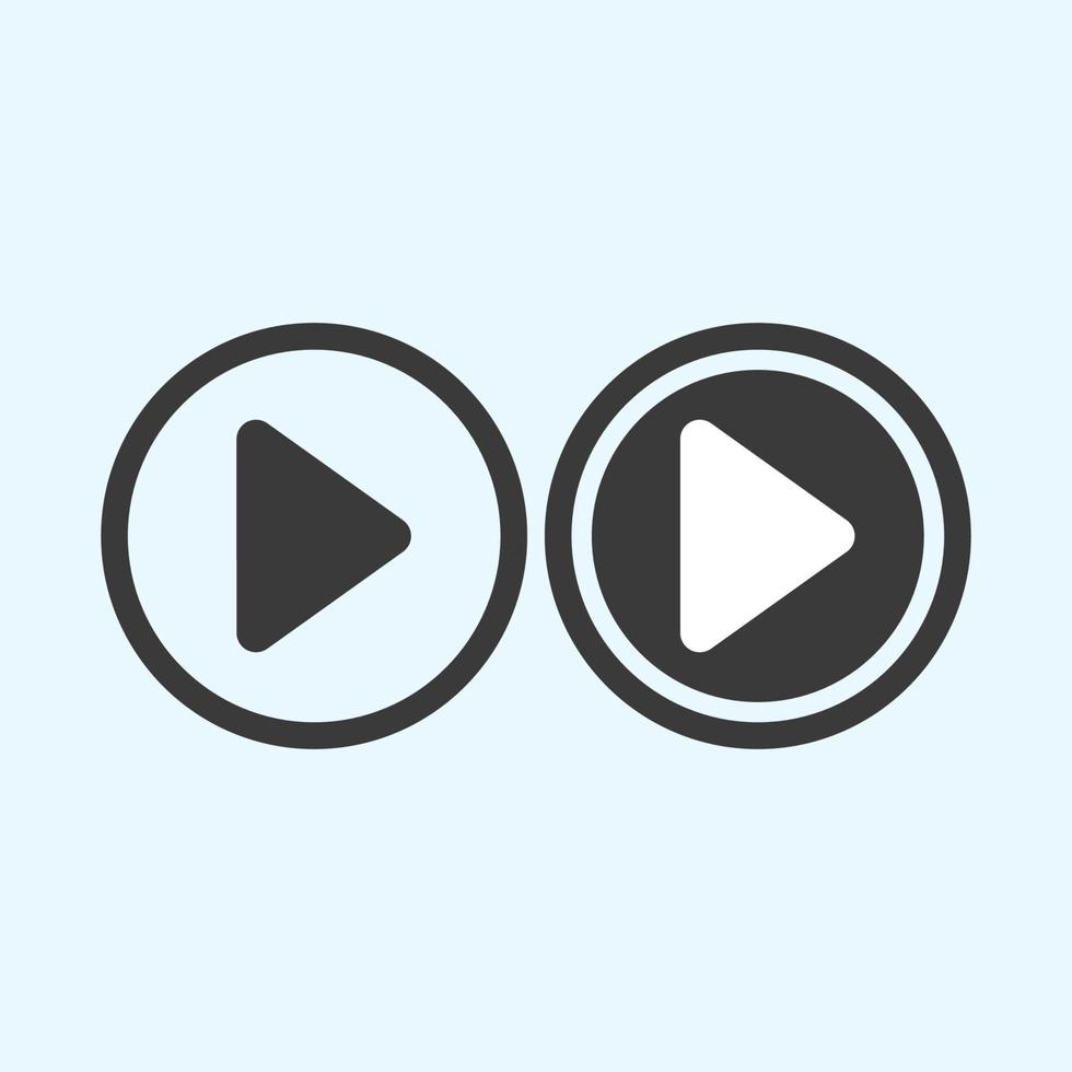 Play button icon in trendy flat style isolated on grey background. Play symbol for your web site design, logo, app, UI. Vector illustration