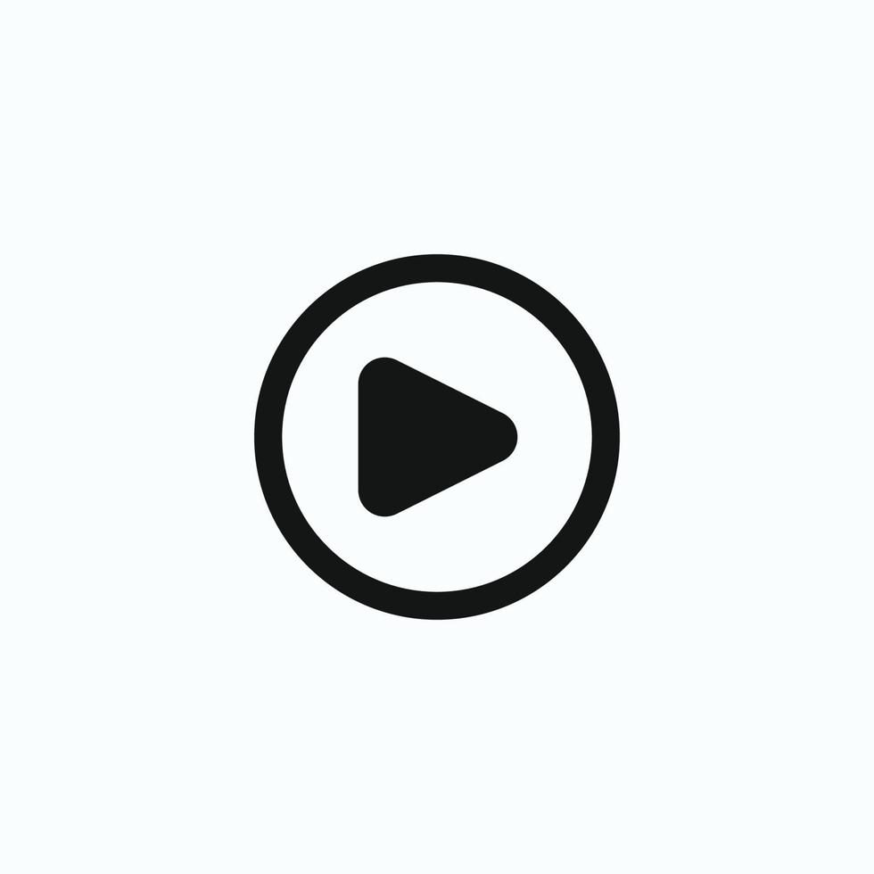 Play button icon in trendy flat style isolated on grey background. Play symbol for your web site design, logo, app, UI. Vector illustration