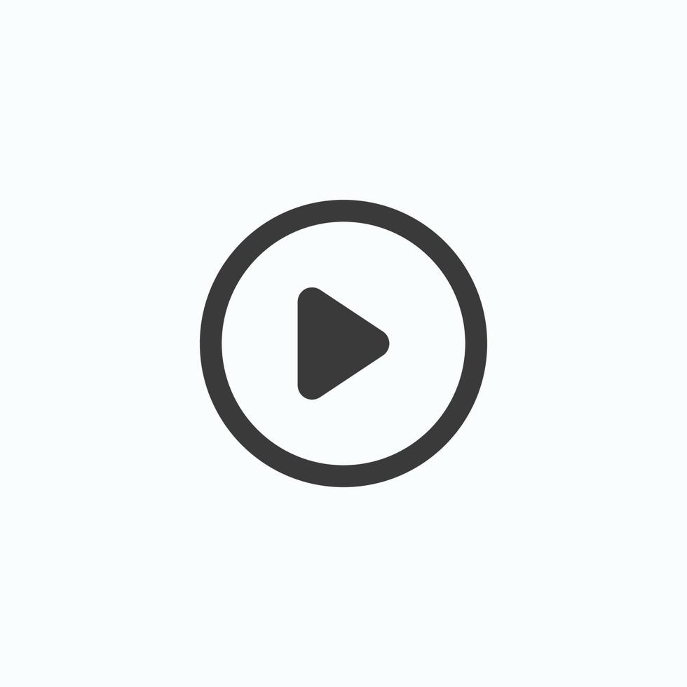 Play button icon in trendy flat style isolated on grey background. Play symbol for your web site design, logo, app, UI. Vector illustration