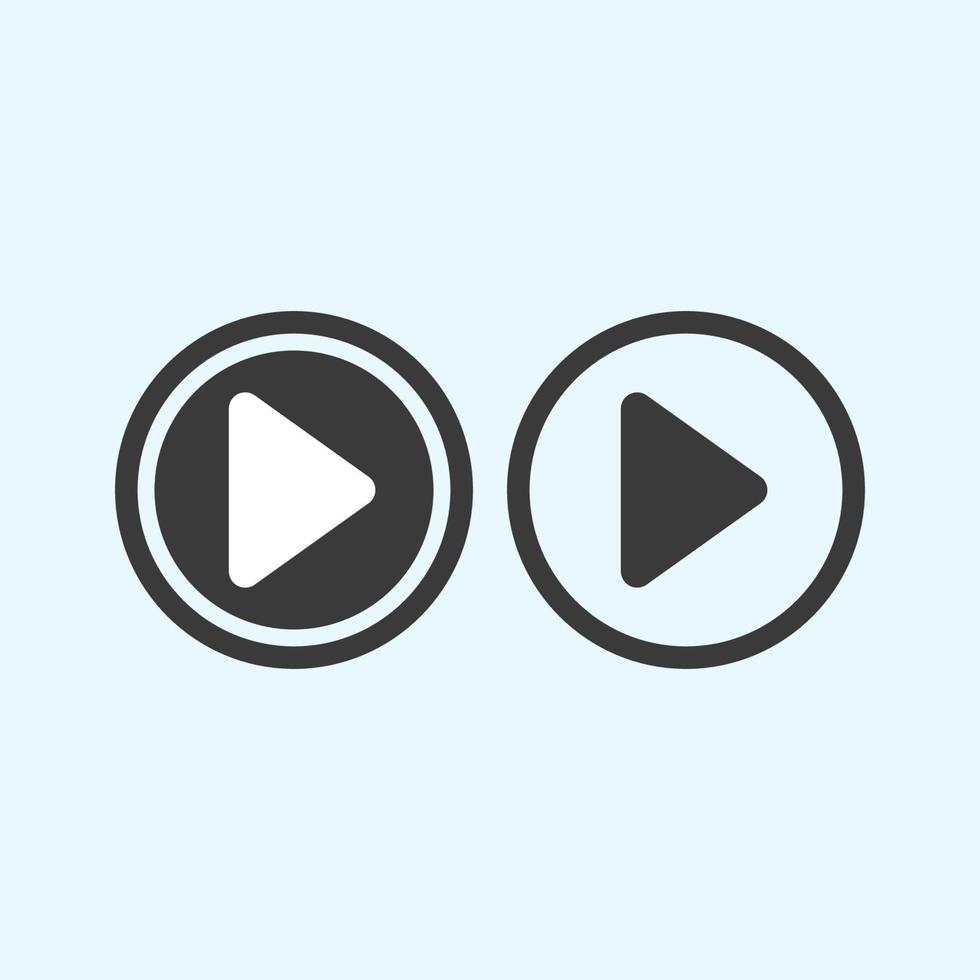 Play button icon in trendy flat style isolated on grey background. Play symbol for your web site design, logo, app, UI. Vector illustration