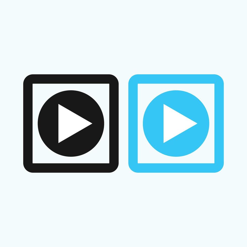 Play button icon in trendy flat style isolated on grey background. Play symbol for your web site design, logo, app, UI. Vector illustration