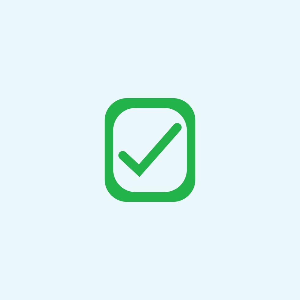 Check mark green line icons. Vector illustration. - Vector