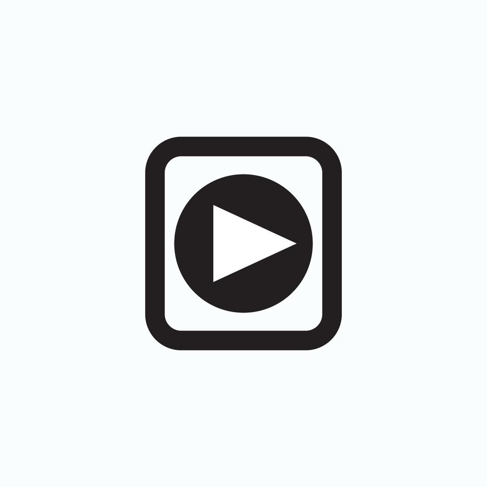 Play button icon in trendy flat style isolated on grey background. Play symbol for your web site design, logo, app, UI. Vector illustration