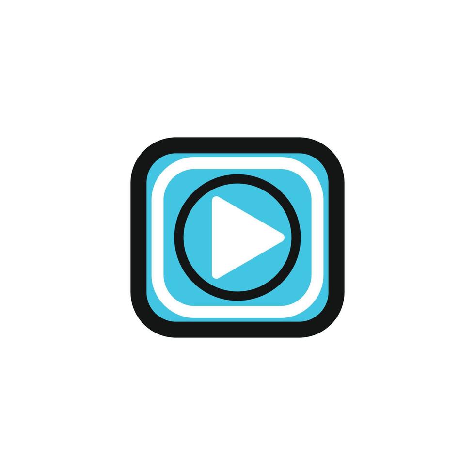 Play button icon in trendy flat style isolated on grey background. Play symbol for your web site design, logo, app, UI. Vector illustration