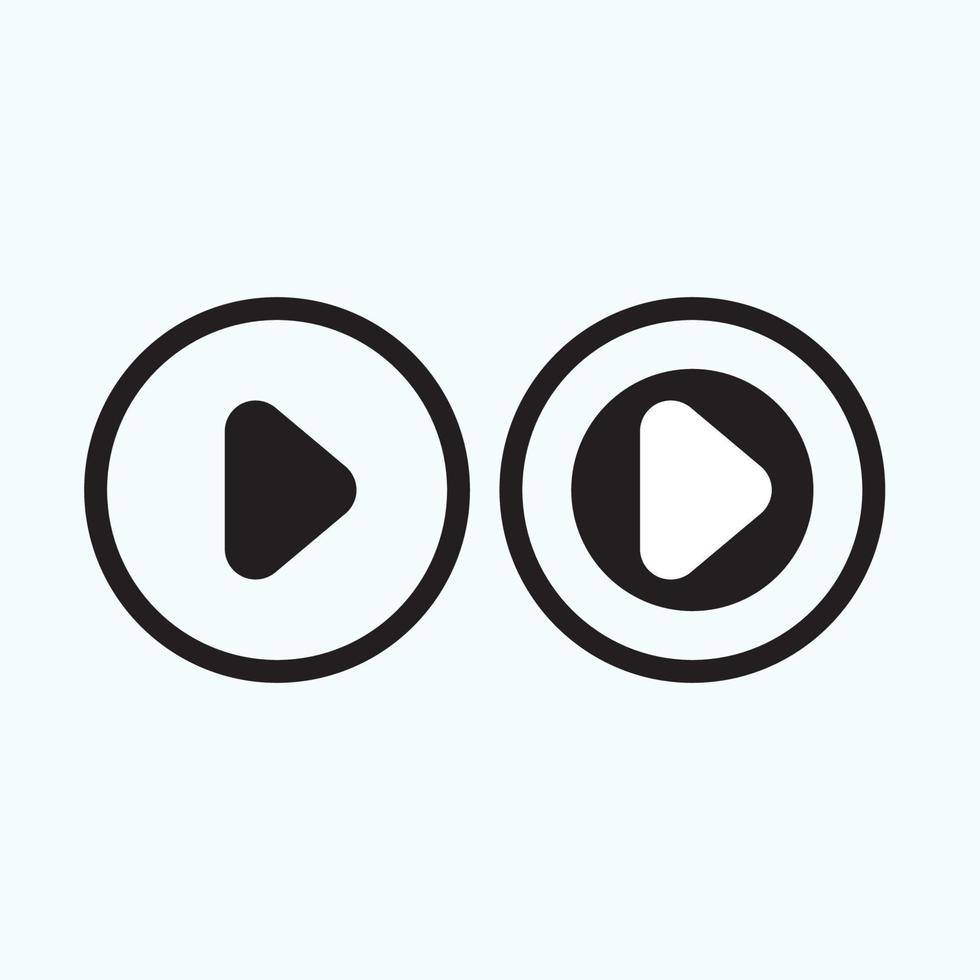 Play button icon in trendy flat style isolated on grey background. Play symbol for your web site design, logo, app, UI. Vector illustration