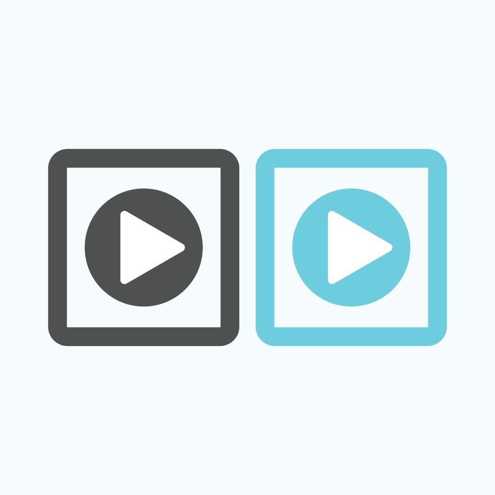 Play button icon in trendy flat style isolated on grey background. Play symbol for your web site design, logo, app, UI. Vector illustration