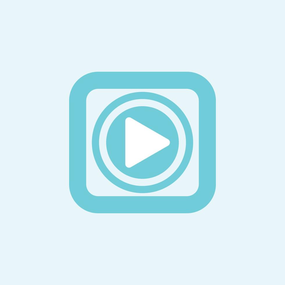 Play button icon in trendy flat style isolated on grey background. Play symbol for your web site design, logo, app, UI. Vector illustration