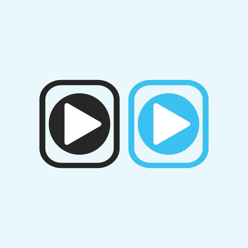 Play button icon in trendy flat style isolated on grey background. Play symbol for your web site design, logo, app, UI. Vector illustration