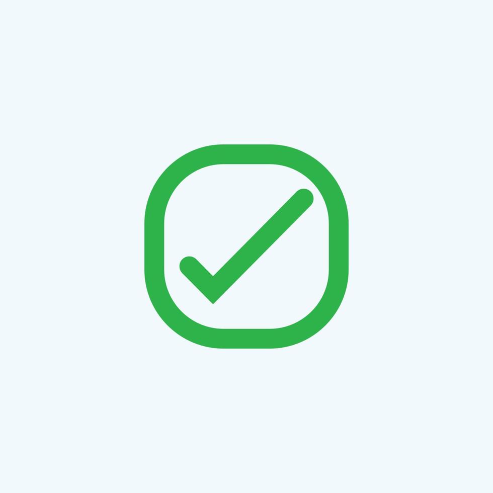 Check mark green line icons. Vector illustration. - Vector