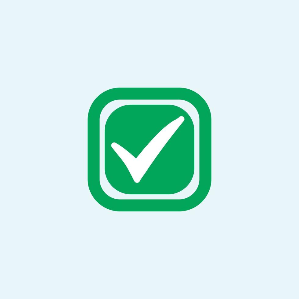 Check mark green line icons. Vector illustration. - Vector