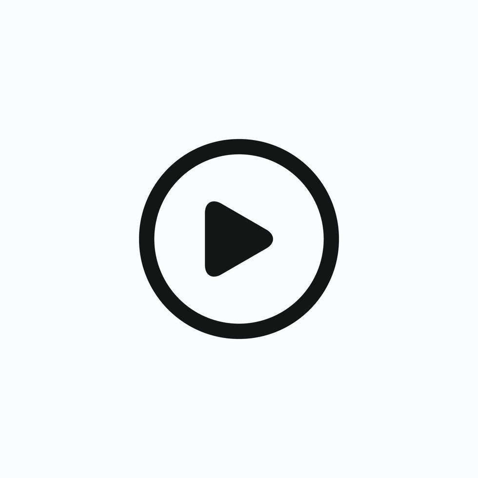 Play button icon in trendy flat style isolated on grey background. Play symbol for your web site design, logo, app, UI. Vector illustration