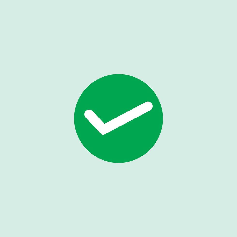 Check mark green line icons. Vector illustration. - Vector