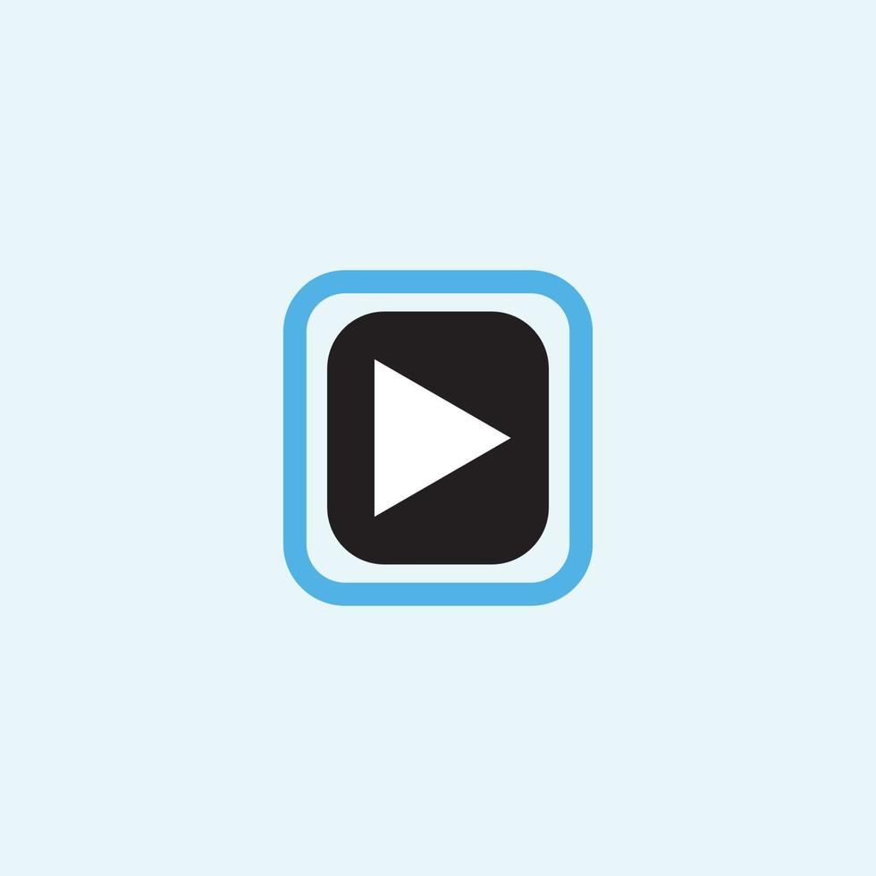 Play button icon in trendy flat style isolated on grey background. Play symbol for your web site design, logo, app, UI. Vector illustration