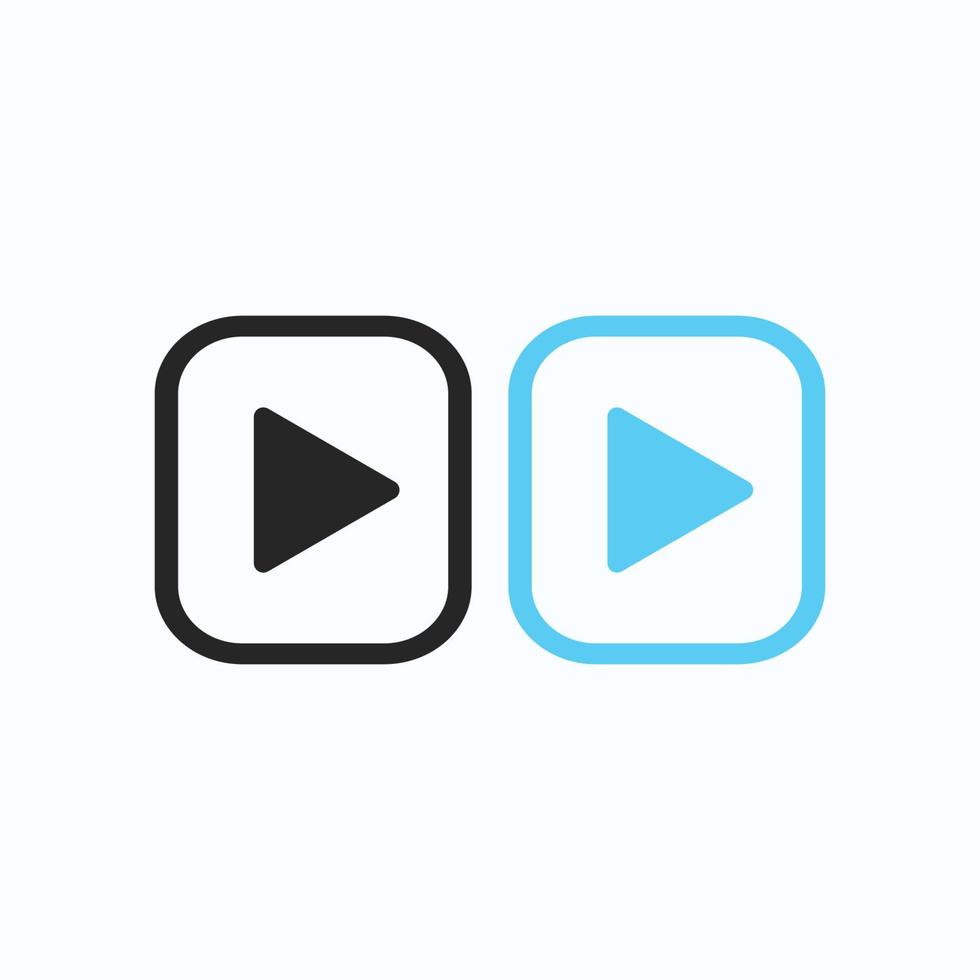Play button icon in trendy flat style isolated on grey background. Play symbol for your web site design, logo, app, UI. Vector illustration